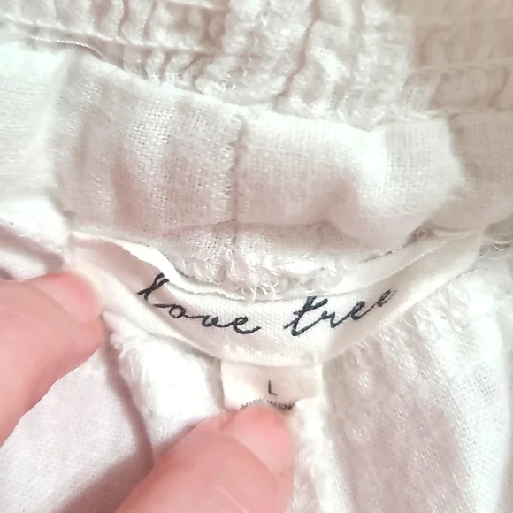 White Women's Linen Pants - Picture 5 of 5